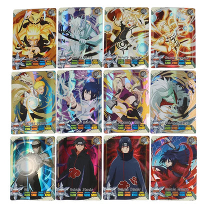 50Pcs Anime Naruto Collection Cards Naruto Uchiha Sasuke Hatake Kakashi Rare SR SSR UR Collection Cards Children Toy Gift