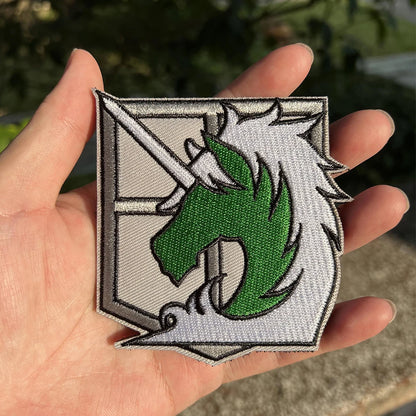 Attack on Titan Wings of Freedom Cosplay Patch Embroidery  Badge for Clothing, Armband, Hook & Loop Apparel Patches, 1PC