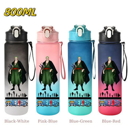 800ML ONE PIECE Monkey D. Luffy Nico Robin Anime Straw Sport Water Bottle for Easy Carry Ideal for Fitness Sports Outdoor