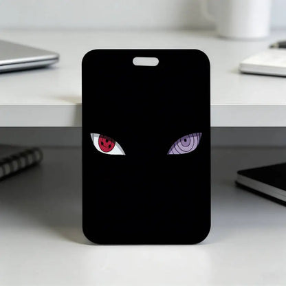 Anime N-NARUTO Akatsuki Itachi Sharingan Transparent Card Holder Employee Plastic Slide Cover Lanyard Work Business ID Bag Bus