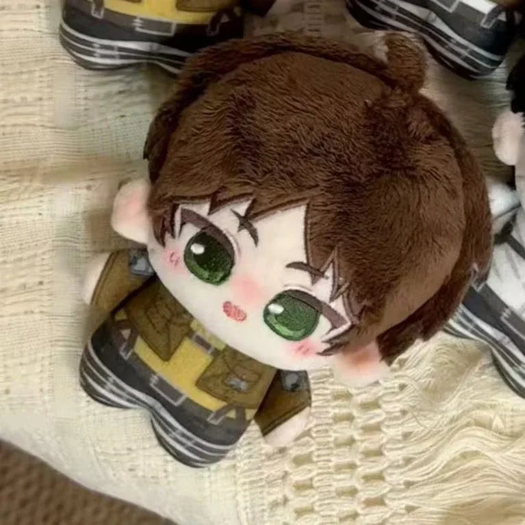 Attack on Titan Fan Made 10cm Doll Levi Eren Mikasa Hange Plush Pendant Mini Stuffed Toy Backpack Keychain Collectible Gift