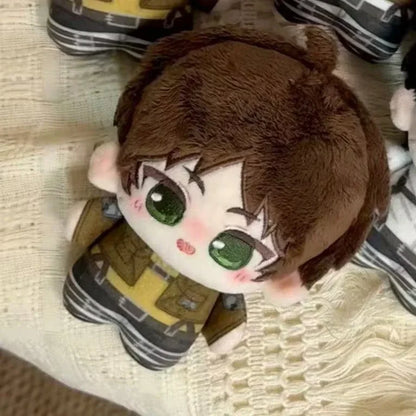 Attack on Titan Fan Made 10cm Doll Levi Eren Mikasa Hange Plush Pendant Mini Stuffed Toy Backpack Keychain Collectible Gift