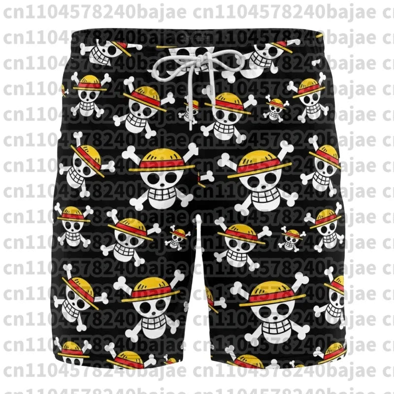 2026 Adult Luffy One-piece Surfing Shorts, Summer Anime Quick-drying Breathable Printed Sports and Fitness Shorts