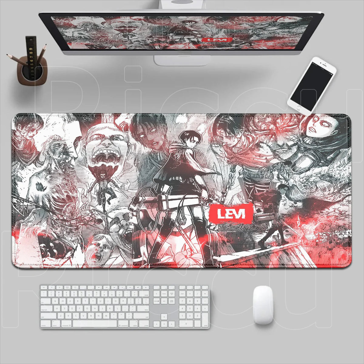 New HD Printing Attack on Titan Anime Desk Mat Large Lock Edge Mouse Pad Computer Mousepad Gaming Laptop Keyboard Mouse Mats Rug