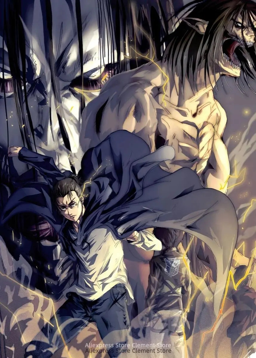 Shingeki no Kyojin Eren Yeager Attack on Titan Anime Poster  Canvas Prints  Wall Decor