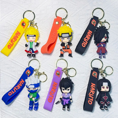 Cartoon PVC Naruto Anime Keychain Cute Hatake Kakashi Character Key Chain Car Backpack Decor Small Gifts for Fans Friends