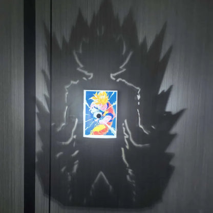 Anime WANTED Luffy Zoro Lamp One Piece Sanji Projector Wall Lamp Creativity Shadow Night Light Model Decoration Collection Toy
