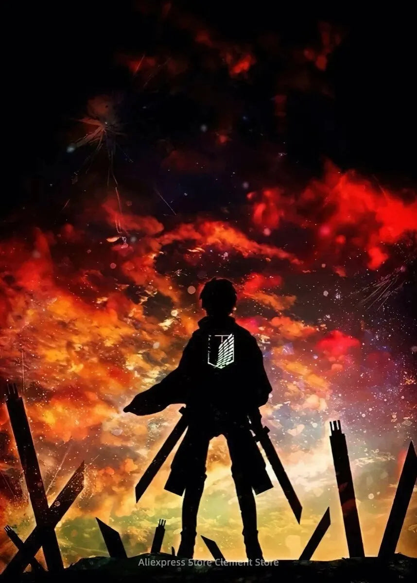 Shingeki no Kyojin Eren Yeager Attack on Titan Anime Poster  Canvas Prints  Wall Decor
