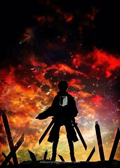Shingeki no Kyojin Eren Yeager Attack on Titan Anime Poster  Canvas Prints  Wall Decor