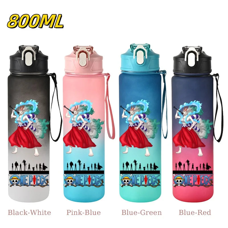 800ML ONE PIECE Monkey D. Luffy Nico Robin Anime Straw Sport Water Bottle for Easy Carry Ideal for Fitness Sports Outdoor