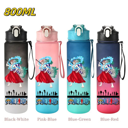 800ML ONE PIECE Monkey D. Luffy Nico Robin Anime Straw Sport Water Bottle for Easy Carry Ideal for Fitness Sports Outdoor