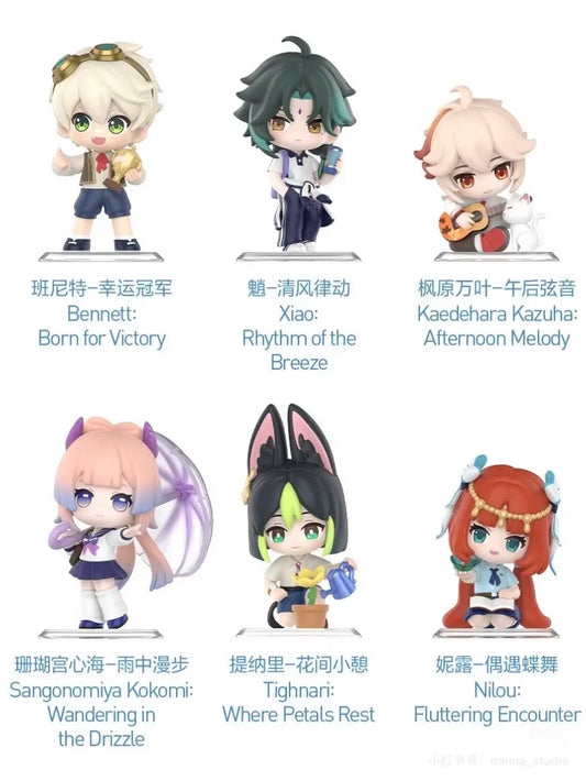 POP MART Genshin Impact Academy Light & Shadow Poetry Series Mystery Box Blind Bag Figurines Ornament Toys for Collectors