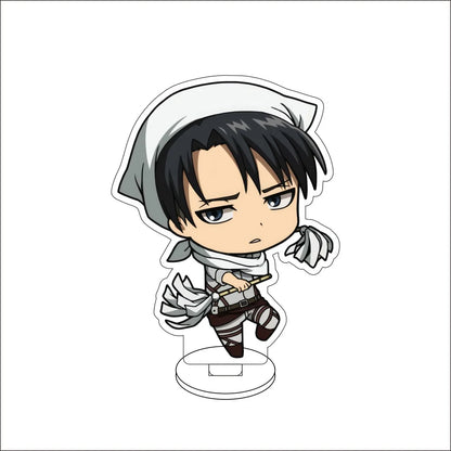 10CM Anime Attack on Titan Eren Jaeger Hange Zoë Mikasa Ackerman Armin Arlert Cos Acrylic Figure Stand Cute Gifts Ornaments