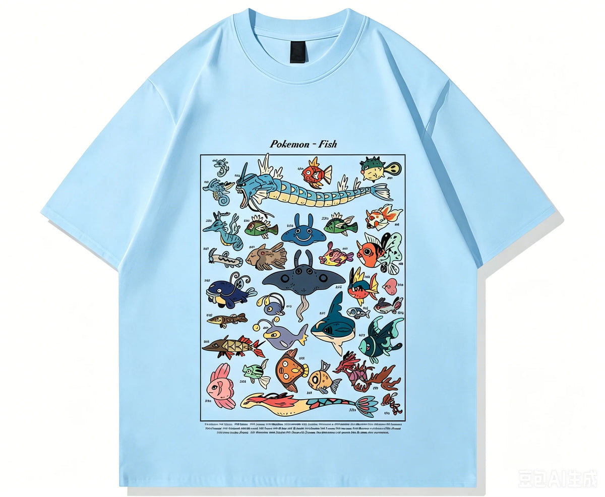 Pokemon Fish Guide Retro T-Shirt