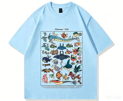 Pokemon Fish Guide Retro T-Shirt