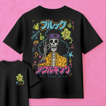 2026 Summer One Piece Anime Brook The Soul King Printed Loose Short-sleeved Pure Cotton Children's T-shirt Tide Unisex Casual