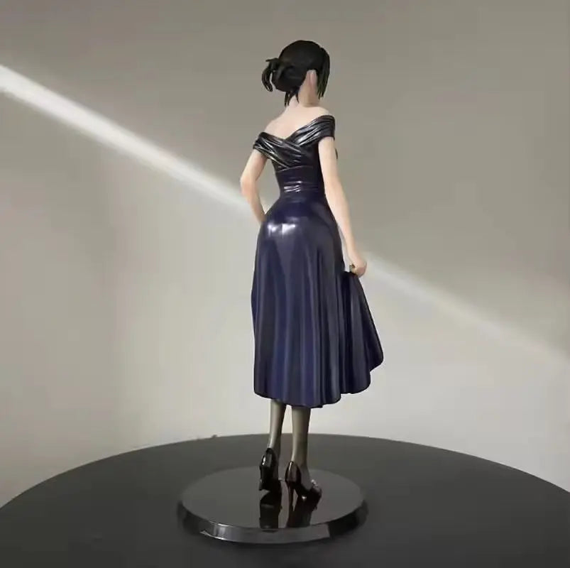 Anime Figure Mikasa Ackerman Attack On Titan Black Evening Dress Pvc Figurine Desktop Decoration Gift For Anime Collectors