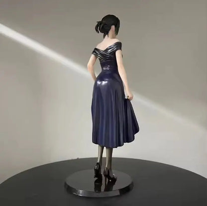 Anime Figure Mikasa Ackerman Attack On Titan Black Evening Dress Pvc Figurine Desktop Decoration Gift For Anime Collectors