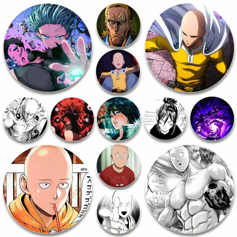 One Punch Man Saitama Button Pins