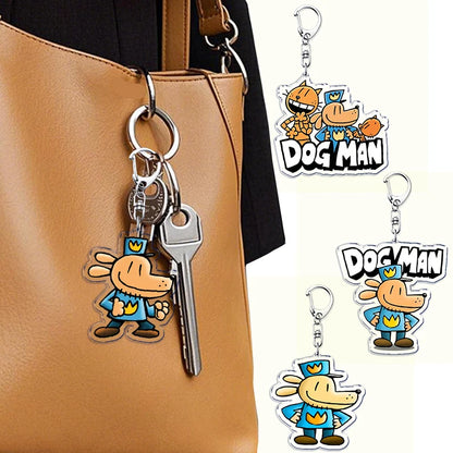 Dog Man Cat Keychain