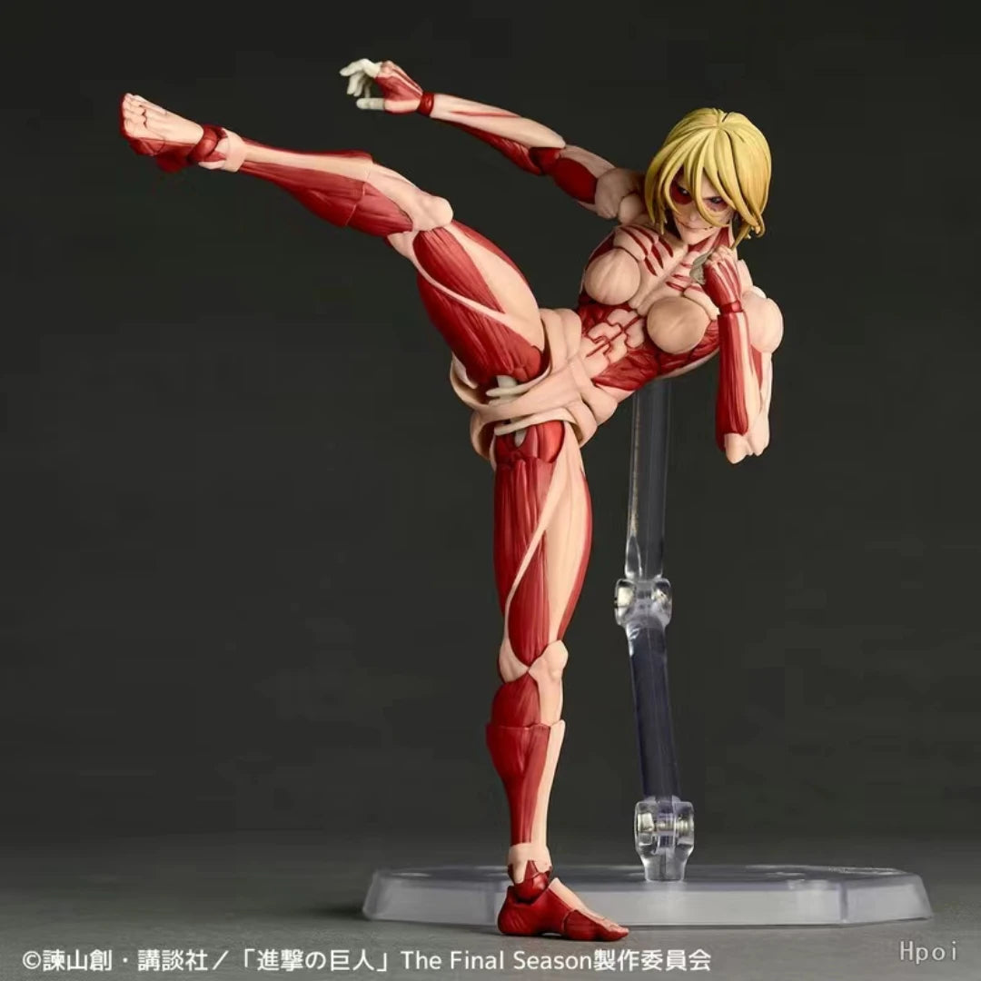 Attack on Titan The Female Titan Annie Leonhart Kaiyodo Revoltech Yamaguchi Anime Action Figures Figurine Ko Model Toys gifts