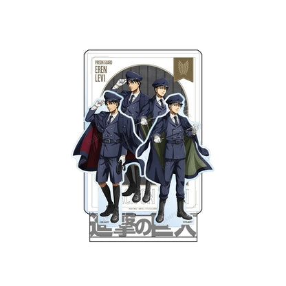 Attack on Titan Eren Levi 15cm Acrylic Stand Keychain Prison Uniform Group Tabletop Ornament Desk Room Decor Itabag Figure Gift
