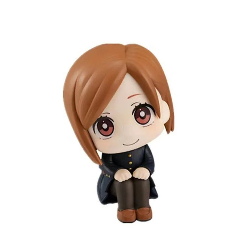 [Caliente] Jujutsu Kaisen Chibi Conjunto De Figuras Sentadas: Yuji, Gojo, Megumi, Nobara-gran Cabeza Lindo Anime Juguete Para