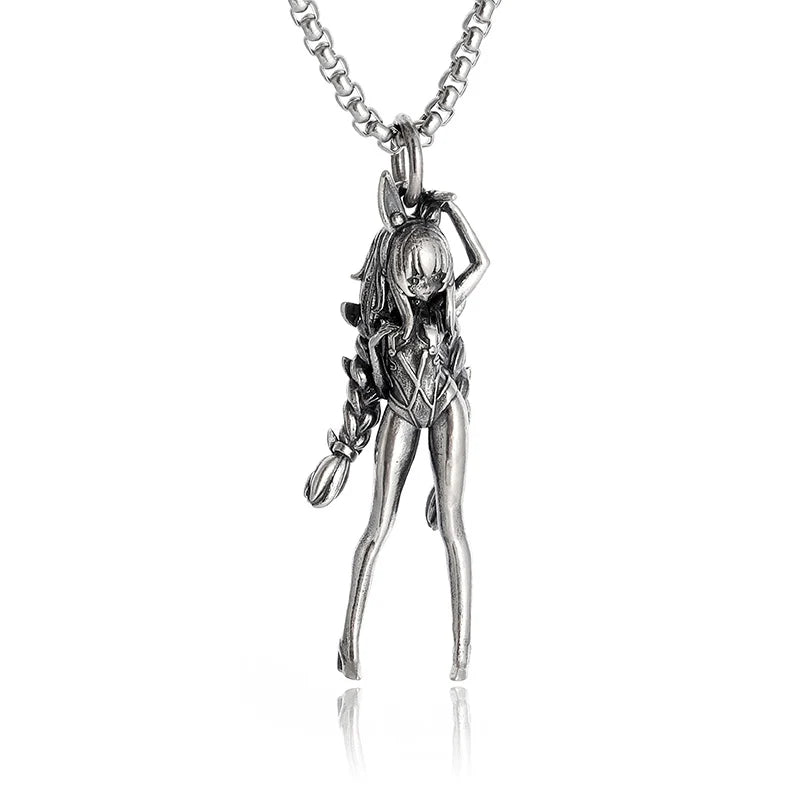 Anime Mecha Girl Pendant Necklace