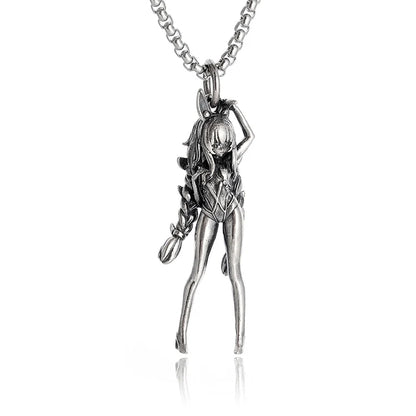Anime Mecha Girl Pendant Necklace