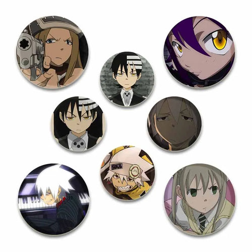 58MM Anime Soul Eater Pins Tinplate Brooch Figure Badge