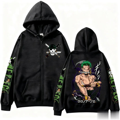 One Piece Zoro Zip Hoodie