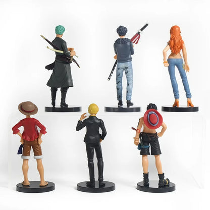6pcs Anime One Piece Figures Monkey D. Luffy Roronoa Zoro Sanji Action Model Pvc Desktop Statue Ornament Collection Toys Gifts