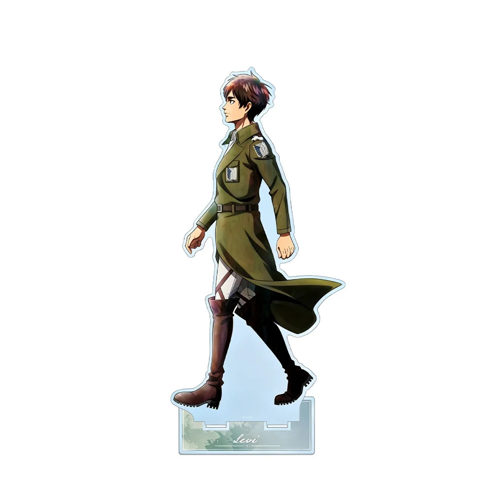 Attack on Titan Levi Ackerman Survey Corps Walking Coat Ver 15cm Acrylic Stand Keychain Anime Otaku Collectible Decor Gift