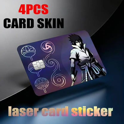 poster Uzumaki Naruto Uchiha Sasuke Sakura Kakashi itachi Laser Reflective Card Skin Sticker For Debit Credit Card