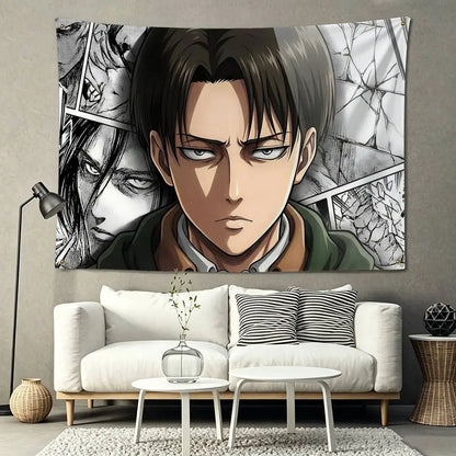 Attack on Titan Levi Ackerman Flags for Bedrooms Home Decor Items Outdoor Decors Garage Decoration Flaga