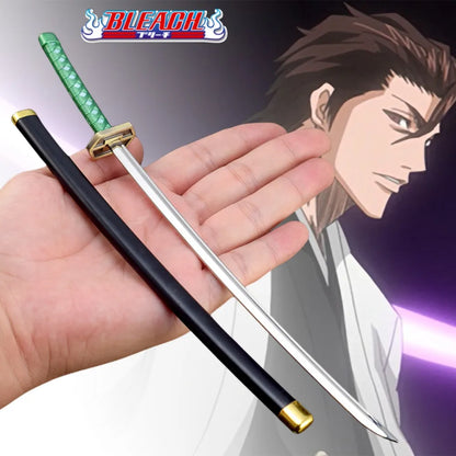 26cm Bleach Mini Tensa Zangetsu Sword Keychain for Fans Anime Peripherals Kurosaki Ichigo Metal Mask Pendant Keychain Gifts