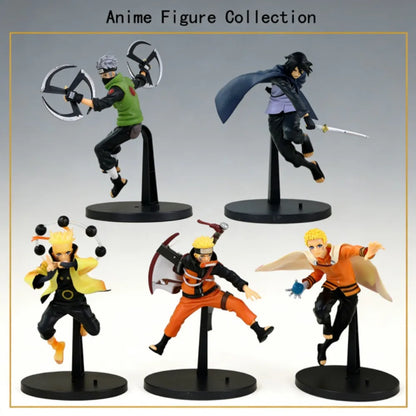 Bandai Naruto Shippuden anime Figures Uchiha Sasuke Hatake Kakashi Combat Form Collectible figure decorative Model Anime Toys