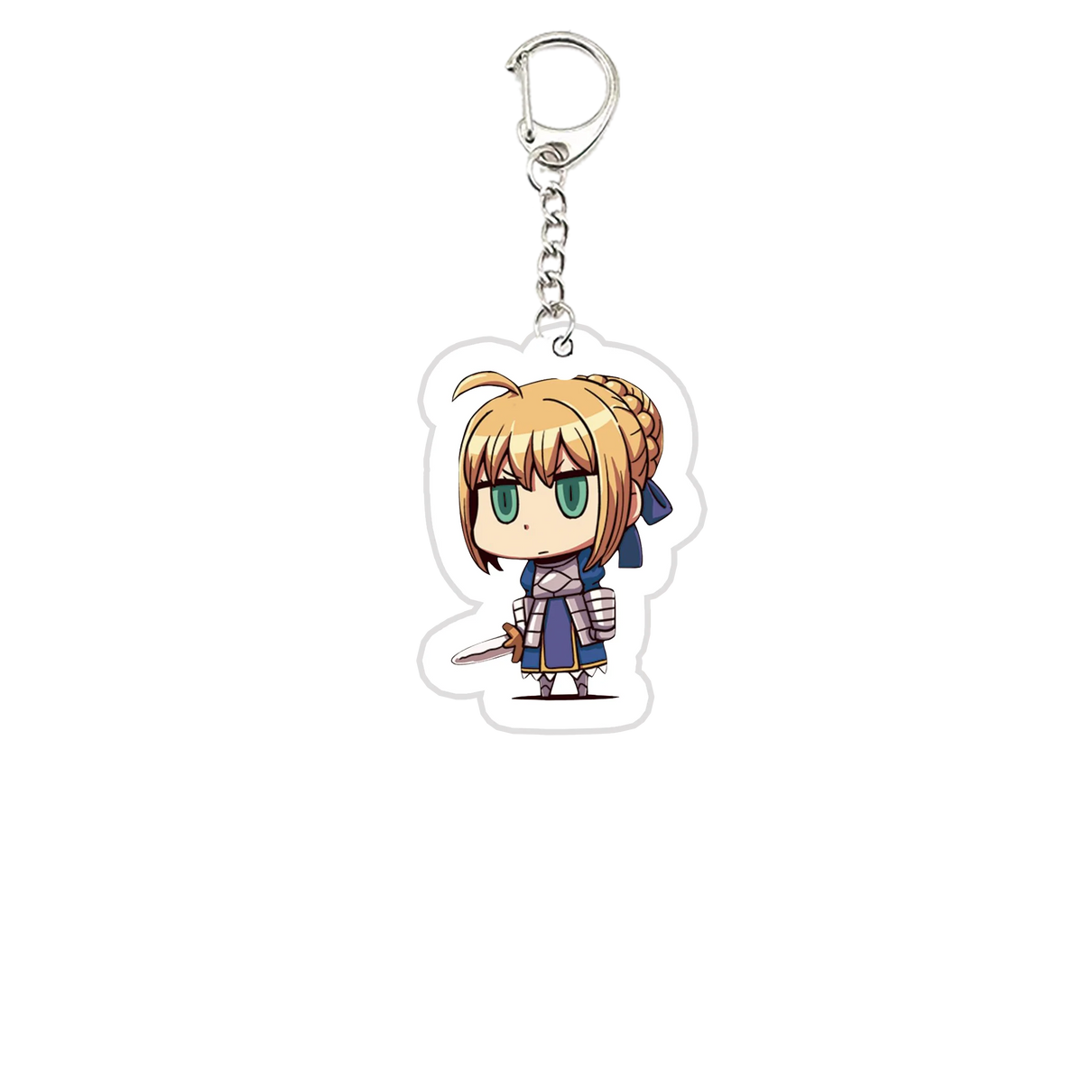 Acrylic Fate Stay Night Keyring Key Chains Cute Artoria Pendragon Saber KeyChain Pendant KeyRing for Accessories Bag Fans Gifts