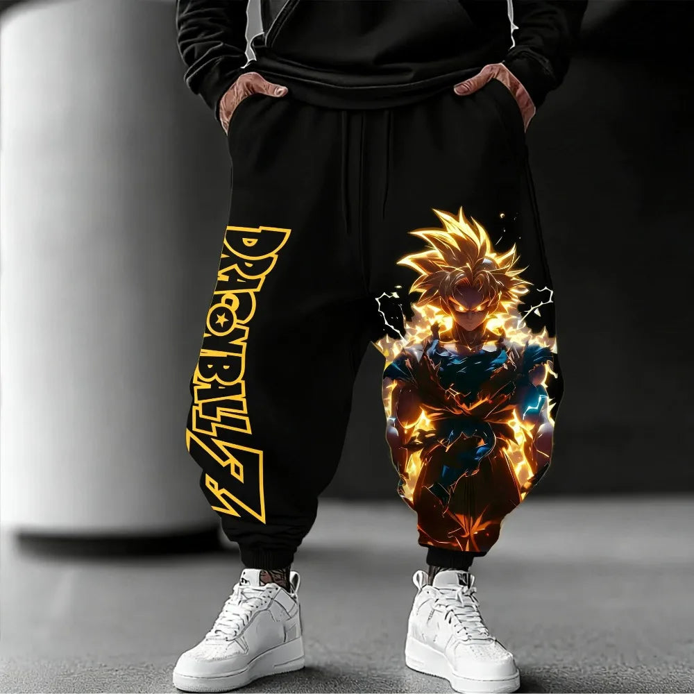 Unisex Pure Cotton Pants Dragon Ball Son Goku 2026 Summer New Product Harajuku Anime Print American Hip-hop Loose Casual Pants