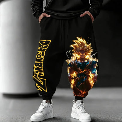 Unisex Pure Cotton Pants Dragon Ball Son Goku 2026 Summer New Product Harajuku Anime Print American Hip-hop Loose Casual Pants