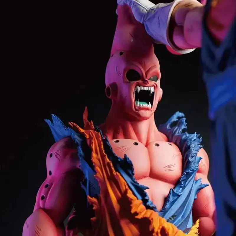 Hot 33cm Cartoon Dragon Ball Z Cartoon Character Majin Buu Vs Vegetto Supports Gk Digital Pvc Statue Collection Model Doll Statu