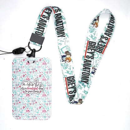 100 Styles Anatomy Credential Holder Keychains Neck Lanyard Pass Card Anime Credit Card Holder Keychain Straps Wholesale