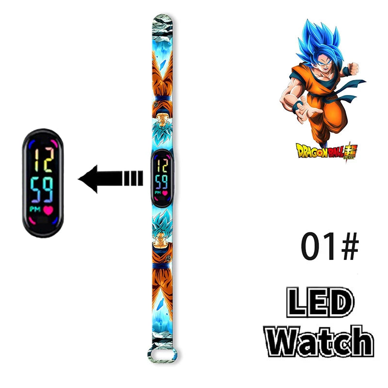 Bandai Dragon Ball Z 2 Fashion Cartoon Action Printing Anime LED Type Watches Kids Watch Birthday Gifts Toys