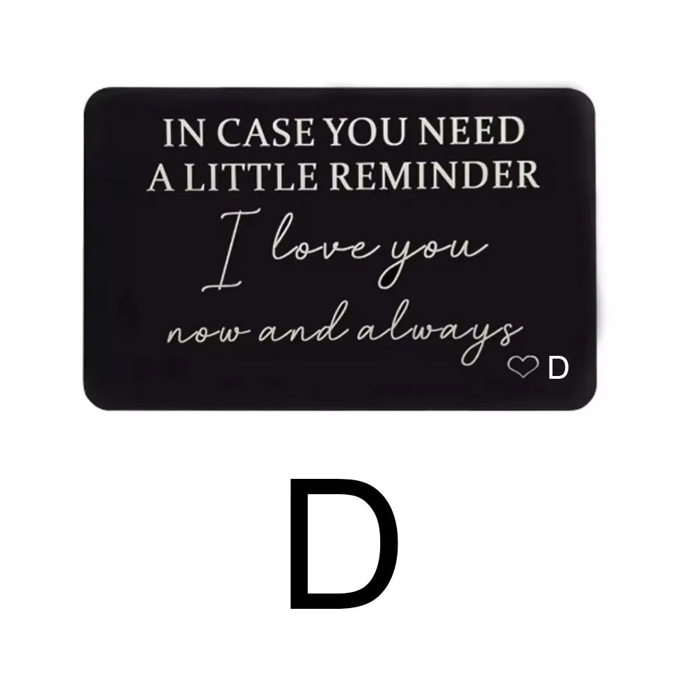 GEKTIMER Wallet Card Romantic "I Love You Now & Always" Heart Inspirational Gift For Boyfriend Husband Wedding Birthday Present