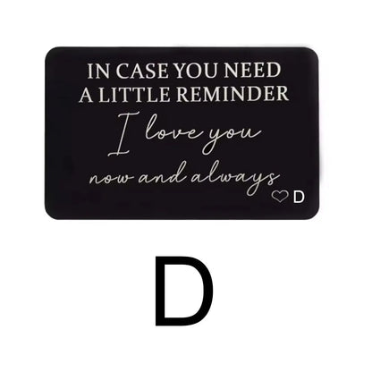 GEKTIMER Wallet Card Romantic "I Love You Now & Always" Heart Inspirational Gift For Boyfriend Husband Wedding Birthday Present