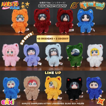 In Stock Genuine EAKI Naruto Shippuden KittenLand Vinyl Series Third Blind Box Plush Figurine Model Toys Collection Present