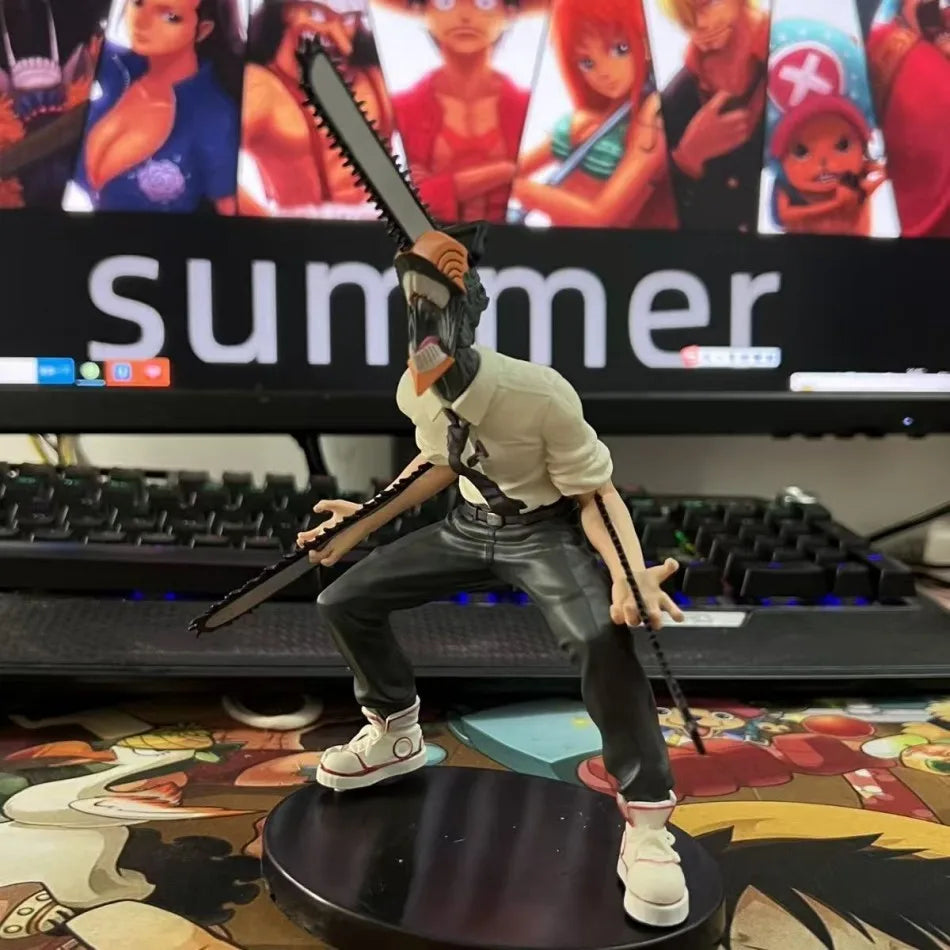 Man chainsaw denji anime figure denji/power action figure 1560 chainsaw man denji statuette adult model collectible doll toy