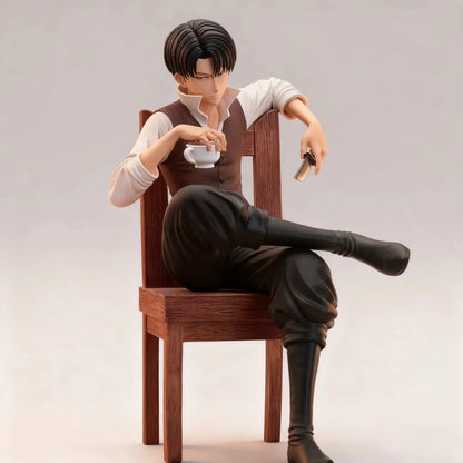 19cm Attack on Titan Anime Figures Levi Ackerman Figure Sitting Posture Model Toys Pre-sell Statue GK Figurine Ornament Gifts