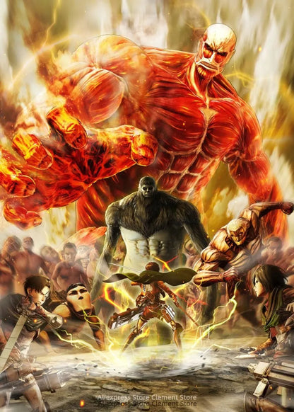 Shingeki no Kyojin Eren Yeager Attack on Titan Anime Poster  Canvas Prints  Wall Decor