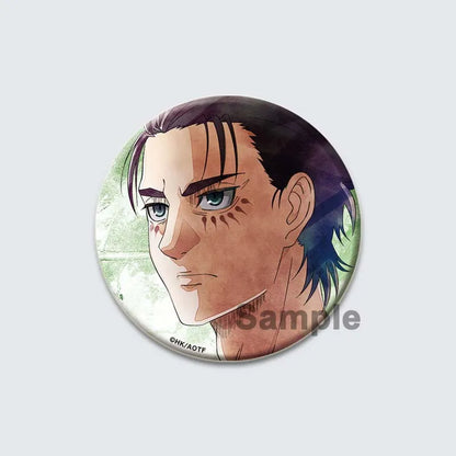 Eren Levi Armin Arlert Erwin Cartoon Badge Attack on Titan Brooches on Backpack Clothes Handmade Round Pins for Gift Accessory